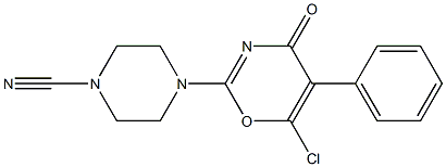 4-(4-Oxo-5-phenyl-6-chloro-4H-1,3-oxazin-2-yl)piperazine-1-carbonitrile Struktur