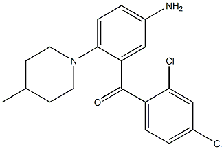 5-Amino-2',4'-dichloro-2-(4-methyl-1-piperidinyl)benzophenone Struktur