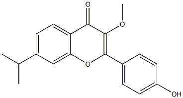 2-(4-Hydroxyphenyl)-7-isopropyl-3-methoxy-4H-1-benzopyran-4-one Struktur