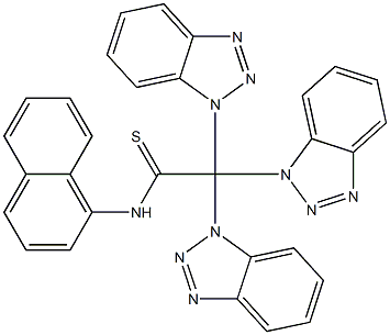 N-(1-Naphtyl)tris(1H-benzotriazol-1-yl)thioacetamide Struktur