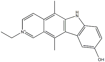 2-Ethyl-9-hydroxy-5,11-dimethyl-6H-pyrido[4,3-b]carbazol-2-ium Struktur