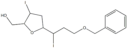 5-(3-Benzyloxy-1-iodopropyl)tetrahydro-3-iodofuran-2-methanol Struktur