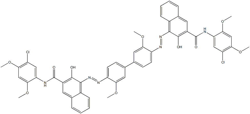 4,4'-[3,3'-Dimethoxybiphenyl-4,4'-diylbis(azo)]bis[N-(5-chloro-2,4-dimethoxyphenyl)-3-hydroxy-2-naphthamide] Struktur