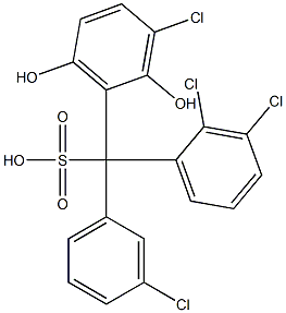 (3-Chlorophenyl)(2,3-dichlorophenyl)(3-chloro-2,6-dihydroxyphenyl)methanesulfonic acid Struktur