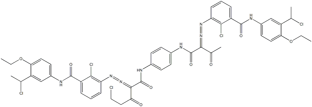 3,3'-[2-(Chloromethyl)-1,4-phenylenebis[iminocarbonyl(acetylmethylene)azo]]bis[N-[3-(1-chloroethyl)-4-ethoxyphenyl]-2-chlorobenzamide] Struktur