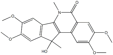 11-Hydroxy-2,3,8,9-tetramethoxy-6,11-dimethyl-11H-indeno[1,2-c]isoquinolin-5(6H)-one Struktur