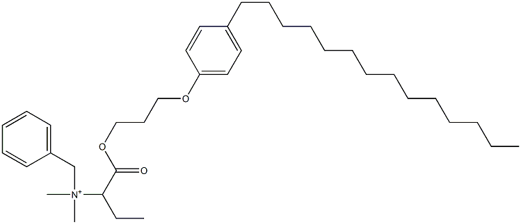 N,N-Dimethyl-N-benzyl-N-[1-[[3-(4-tetradecylphenyloxy)propyl]oxycarbonyl]propyl]aminium Struktur