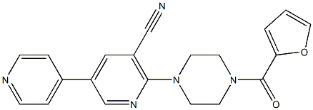 6-[4-[(2-Furanyl)carbonyl]piperazin-1-yl]-3,4'-bipyridine-5-carbonitrile Struktur