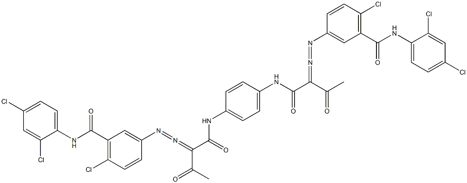 3,3'-[1,4-Phenylenebis[iminocarbonyl(acetylmethylene)azo]]bis[N-(2,4-dichlorophenyl)-6-chlorobenzamide] Struktur