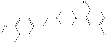 1-(2,5-Dichlorophenyl)-4-(3,4-dimethoxyphenethyl)piperazine Struktur