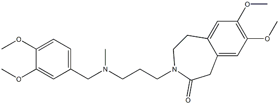 4,5-Dihydro-7,8-dimethoxy-3-[3-(N-methyl-3,4-dimethoxybenzylamino)propyl]-1H-3-benzazepin-2(3H)-one Struktur