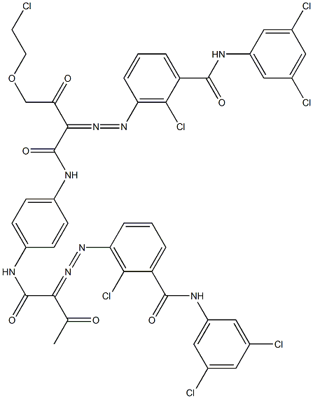 3,3'-[2-[(2-Chloroethyl)oxy]-1,4-phenylenebis[iminocarbonyl(acetylmethylene)azo]]bis[N-(3,5-dichlorophenyl)-2-chlorobenzamide] Struktur