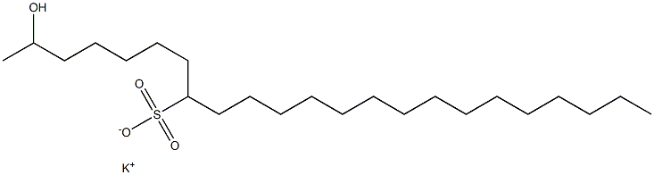 2-Hydroxytricosane-8-sulfonic acid potassium salt Struktur