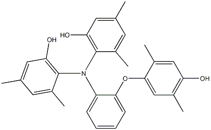 N,N-Bis(6-hydroxy-2,4-dimethylphenyl)-2-(4-hydroxy-2,5-dimethylphenoxy)benzenamine Struktur