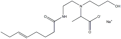 2-[N-(3-Hydroxypropyl)-N-[2-(5-octenoylamino)ethyl]amino]propionic acid sodium salt Struktur