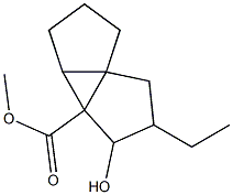 1,6-Trimethylene-3-ethyl-4-hydroxybicyclo[3.1.0]hexane-5-carboxylic acid methyl ester Struktur