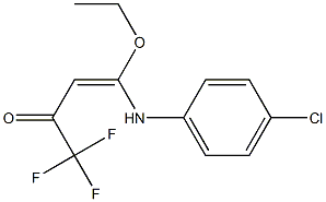 1,1,1-Trifluoro-4-(4-chlorophenylamino)-4-ethoxy-3-buten-2-one Struktur