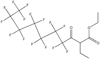 2-Ethyl-3-oxo-4,4,5,5,6,6,7,7,8,8,9,9,10,10,10-pentadecafluorodecanoic acid ethyl ester Struktur