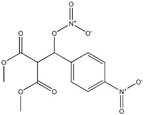 2,2-Bis(methoxycarbonyl)-1-(p-nitrophenyl)ethanol nitrate Struktur