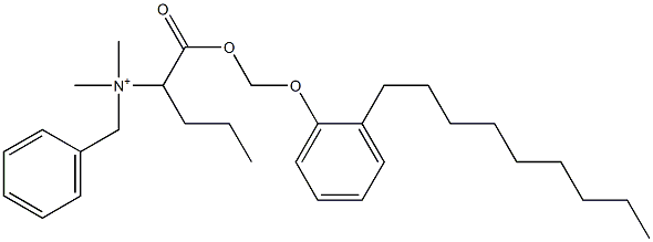 N,N-Dimethyl-N-benzyl-N-[1-[[(2-nonylphenyloxy)methyl]oxycarbonyl]butyl]aminium Struktur