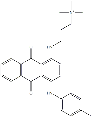 3-[[[9,10-Dihydro-4-[(4-methylphenyl)amino]-9,10-dioxoanthracen]-1-yl]amino]-N,N,N-trimethyl-1-propanaminium Struktur