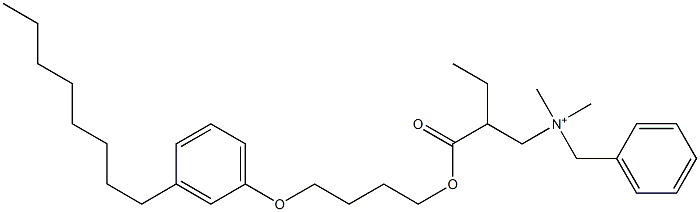 N,N-Dimethyl-N-benzyl-N-[2-[[4-(3-octylphenyloxy)butyl]oxycarbonyl]butyl]aminium Struktur