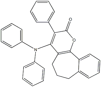 3-Phenyl-4-diphenylamino-6,7-dihydrobenzo[6,7]cyclohepta[1,2-b]pyran-2(5H)-one Struktur