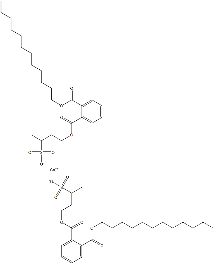 Bis[4-[(2-dodecyloxycarbonylphenyl)carbonyloxy]butane-2-sulfonic acid]calcium salt Struktur