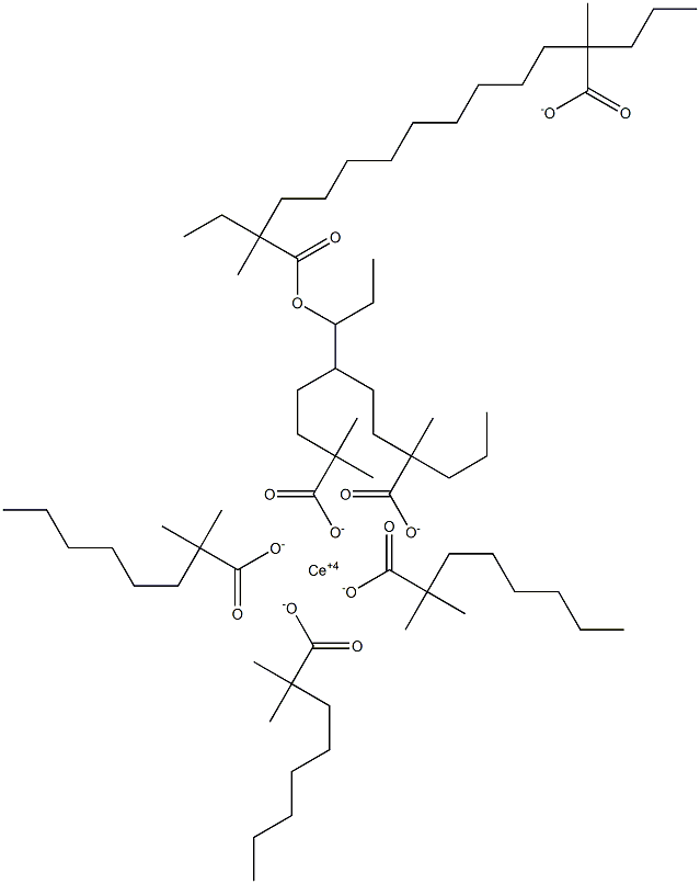 Cerium(IV)2,2-dimethyloctanoate 2-ethyl-2-methylheptanoatebis(2-methyl-2-propylhexanoate) Struktur