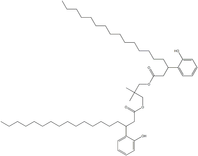 Bis[3-(2-hydroxyphenyl)stearic acid]2,2-dimethylpropane-1,3-diyl ester Struktur