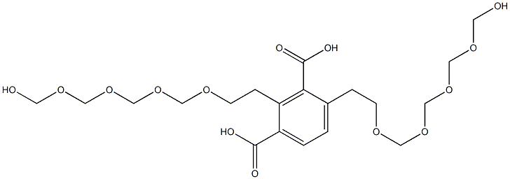 2,4-Bis(10-hydroxy-3,5,7,9-tetraoxadecan-1-yl)isophthalic acid Struktur