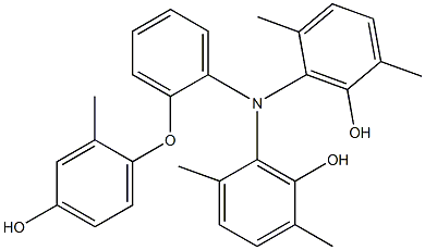 N,N-Bis(6-hydroxy-2,5-dimethylphenyl)-2-(4-hydroxy-2-methylphenoxy)benzenamine Struktur