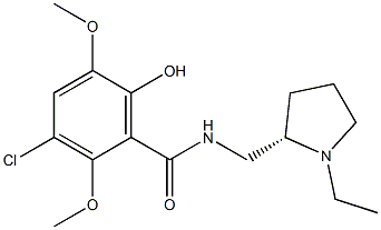 3-Chloro-6-hydroxy-2,5-dimethoxy-N-[[(2S)-1-ethylpyrrolidin-2-yl]methyl]benzamide Struktur