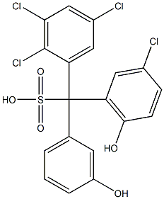 (3-Chloro-6-hydroxyphenyl)(2,3,5-trichlorophenyl)(3-hydroxyphenyl)methanesulfonic acid Struktur