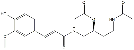 (-)-N-[(S)-4-Acetylamino-2-acetyloxybutyl]-4-hydroxy-3-methoxycinnamamide Struktur