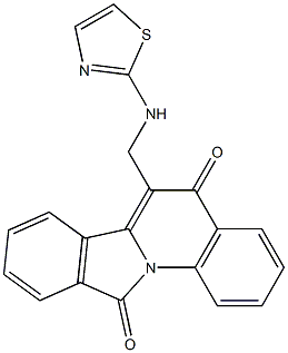 6-[[(Thiazol-2-yl)amino]methyl]isoindolo[2,1-a]quinoline-5,11(5H)-dione Struktur