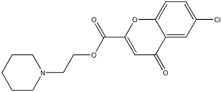 6-Chloro-4-oxo-4H-1-benzopyran-2-carboxylic acid [2-(piperidin-1-yl)ethyl] ester Struktur