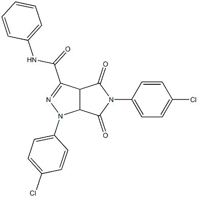 1,3a,4,5,6,6a-Hexahydro-4,6-dioxo-N-phenyl-5-(4-chlorophenyl)-1-(4-chlorophenyl)pyrrolo[3,4-c]pyrazole-3-carboxamide Struktur