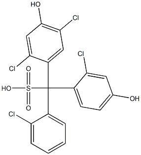 (2-Chlorophenyl)(2-chloro-4-hydroxyphenyl)(2,5-dichloro-4-hydroxyphenyl)methanesulfonic acid Struktur