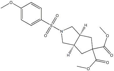 (1R,5S)-3-(p-Methoxyphenylsulfonyl)-3-azabicyclo[3.3.0]octane-7,7-dicarboxylic acid dimethyl ester Struktur