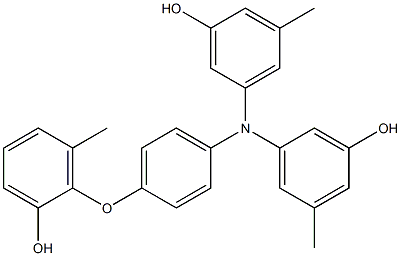 N,N-Bis(3-hydroxy-5-methylphenyl)-4-(2-hydroxy-6-methylphenoxy)benzenamine Struktur