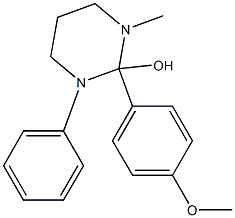 Hexahydro-1-methyl-2-(4-methoxyphenyl)-3-phenylpyrimidin-2-ol Struktur