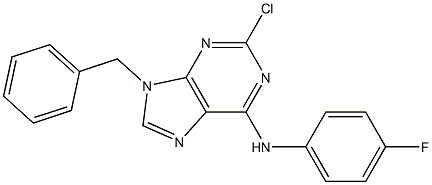 9-Benzyl-2-chloro-6-(4-fluorophenylamino)-9H-purine Struktur