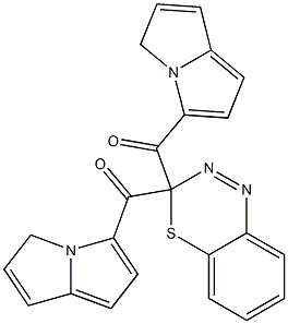 3,3-Bis(pyrrolizinocarbonyl)-3H-4,1,2-benzothiadiazine Struktur