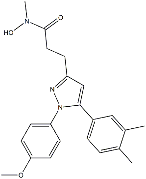 3-[1-(4-Methoxyphenyl)-5-(3,4-dimethylphenyl)-1H-pyrazol-3-yl]-N-hydroxy-N-methylpropanamide Struktur