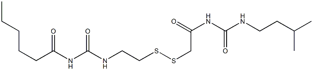 1-Hexanoyl-3-[2-[[(3-isopentylureido)carbonylmethyl]dithio]ethyl]urea Struktur