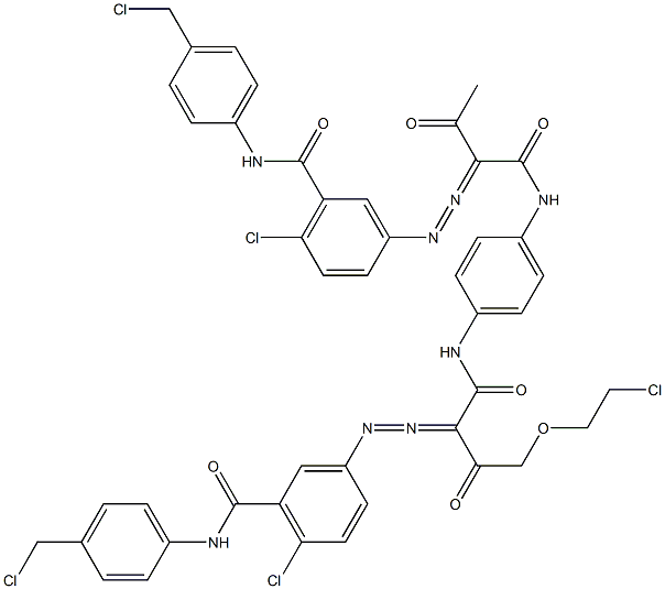 3,3'-[2-[(2-Chloroethyl)oxy]-1,4-phenylenebis[iminocarbonyl(acetylmethylene)azo]]bis[N-[4-(chloromethyl)phenyl]-6-chlorobenzamide] Struktur