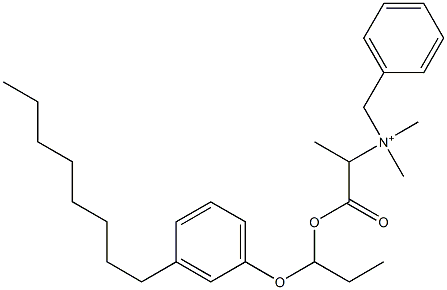 N,N-Dimethyl-N-benzyl-N-[1-[[1-(3-octylphenyloxy)propyl]oxycarbonyl]ethyl]aminium Struktur