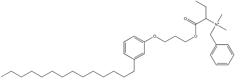 N,N-Dimethyl-N-benzyl-N-[1-[[3-(3-tetradecylphenyloxy)propyl]oxycarbonyl]propyl]aminium Struktur