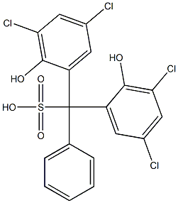 Bis(3,5-dichloro-2-hydroxyphenyl)phenylmethanesulfonic acid Struktur